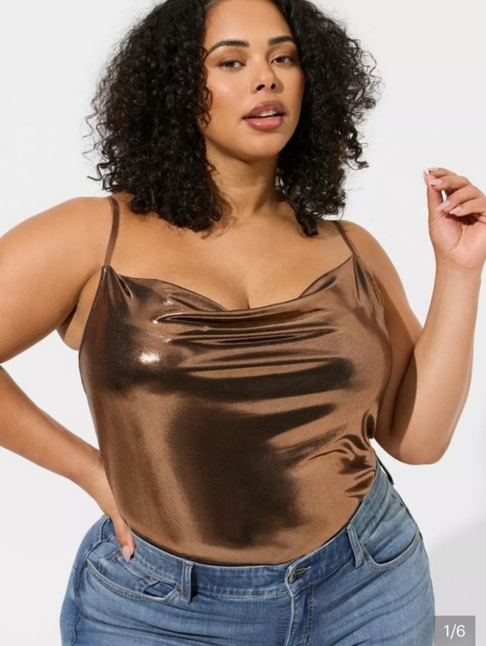 torrid Metallic Bronze Cowl Neck Camisole